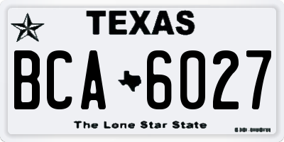 TX license plate BCA6027