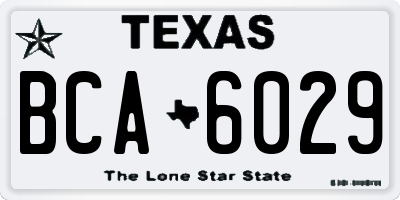 TX license plate BCA6029