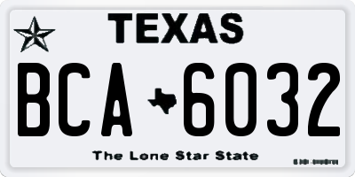 TX license plate BCA6032