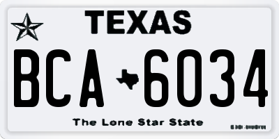 TX license plate BCA6034