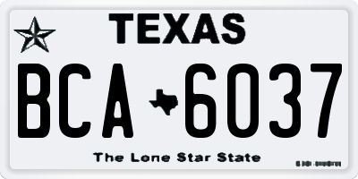 TX license plate BCA6037