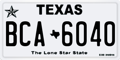 TX license plate BCA6040