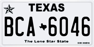 TX license plate BCA6046