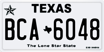 TX license plate BCA6048