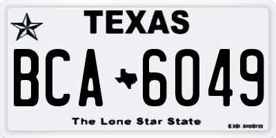 TX license plate BCA6049