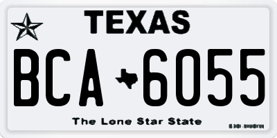 TX license plate BCA6055