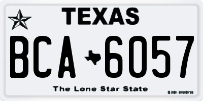 TX license plate BCA6057