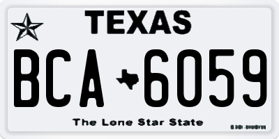 TX license plate BCA6059