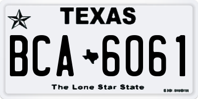 TX license plate BCA6061