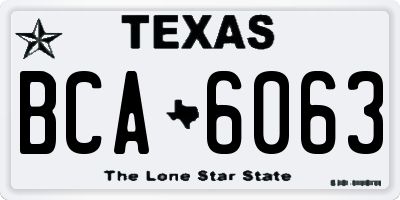 TX license plate BCA6063