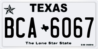 TX license plate BCA6067