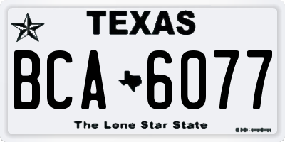 TX license plate BCA6077