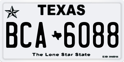 TX license plate BCA6088