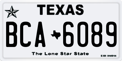 TX license plate BCA6089