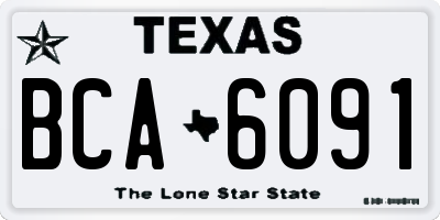 TX license plate BCA6091