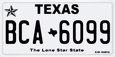 TX license plate BCA6099