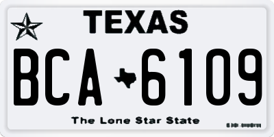 TX license plate BCA6109
