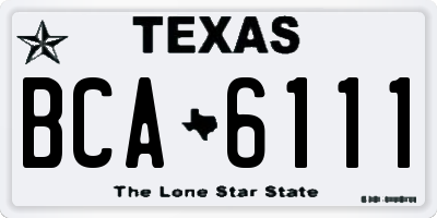 TX license plate BCA6111