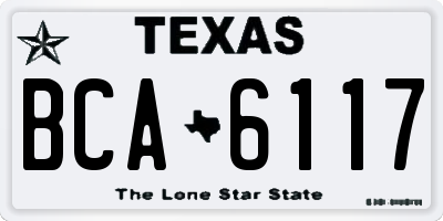 TX license plate BCA6117