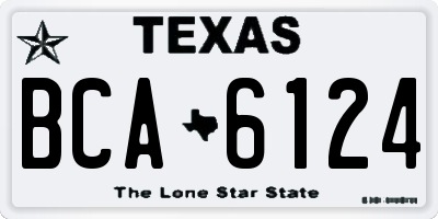 TX license plate BCA6124