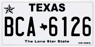 TX license plate BCA6126