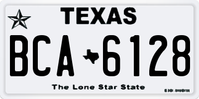 TX license plate BCA6128