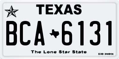 TX license plate BCA6131