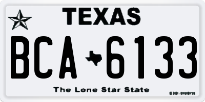 TX license plate BCA6133