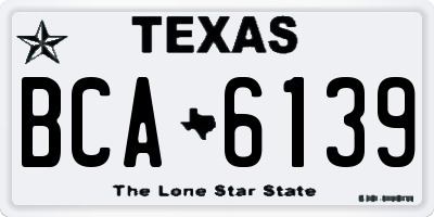 TX license plate BCA6139