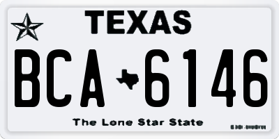 TX license plate BCA6146