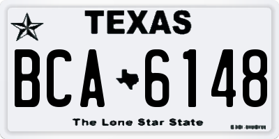 TX license plate BCA6148