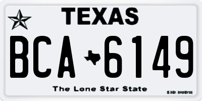 TX license plate BCA6149