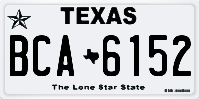 TX license plate BCA6152