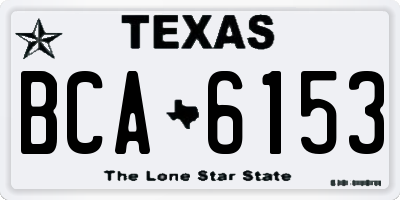 TX license plate BCA6153
