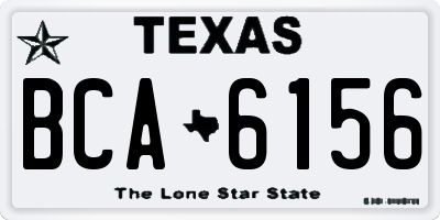 TX license plate BCA6156