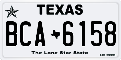 TX license plate BCA6158