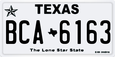TX license plate BCA6163