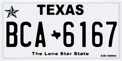 TX license plate BCA6167