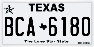 TX license plate BCA6180