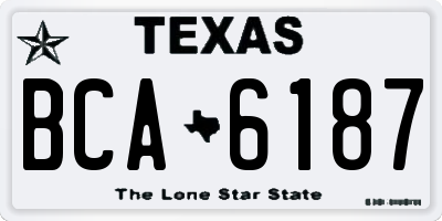 TX license plate BCA6187