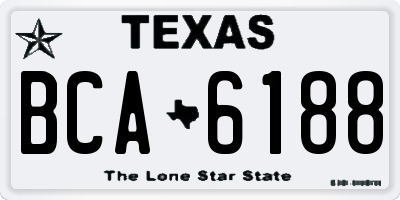 TX license plate BCA6188