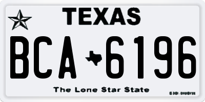 TX license plate BCA6196