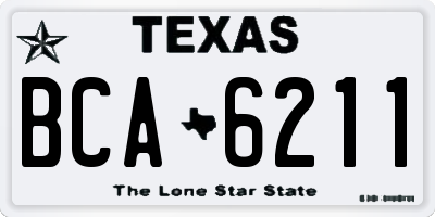 TX license plate BCA6211