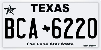 TX license plate BCA6220