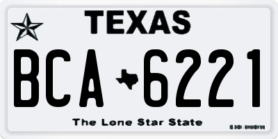 TX license plate BCA6221