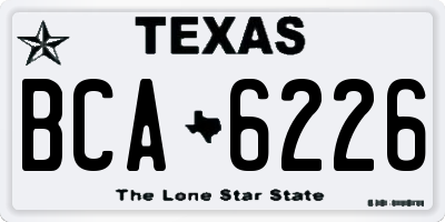 TX license plate BCA6226