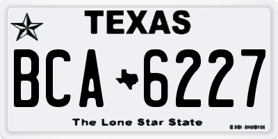 TX license plate BCA6227