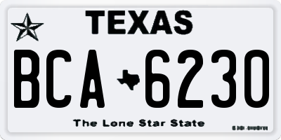 TX license plate BCA6230