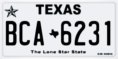 TX license plate BCA6231
