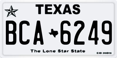 TX license plate BCA6249
